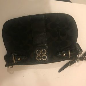 Small coach clutch wristlet